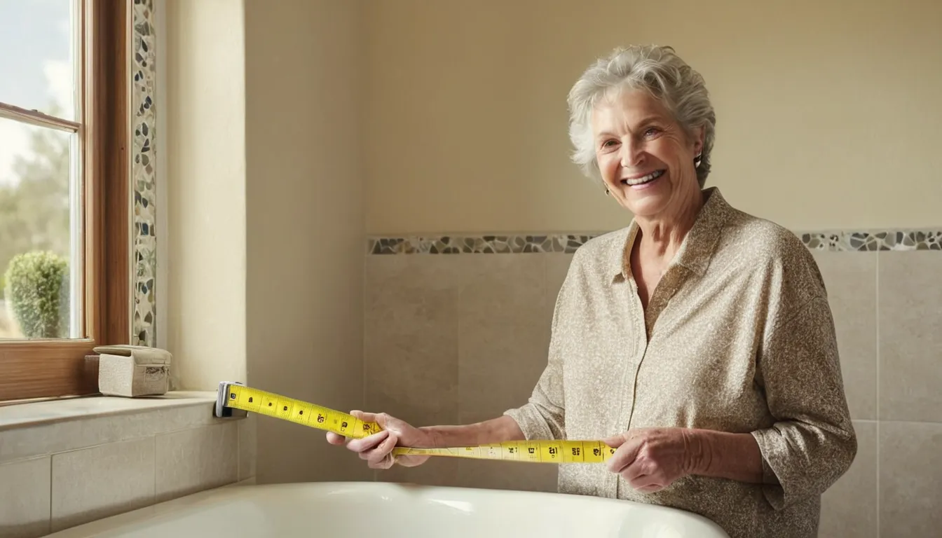 Homeowner measuring a bathtub before a walk-in tub project near Loomis